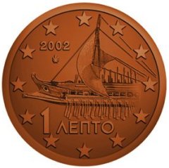 Obverse of Greek 1 Euro Cent Coin