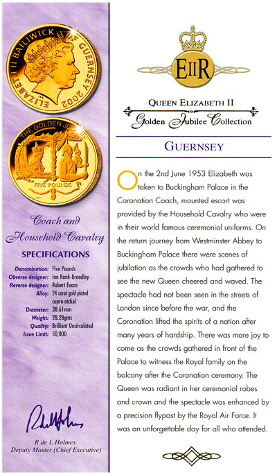 2002 Guernsey Five Pound Crown Certificate
