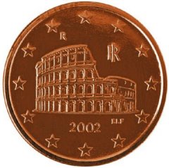 Obverse of Italian 5 Euro Cent Coin