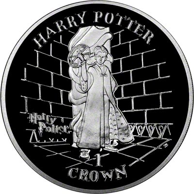 Reverse of 2002 Harry Potter Silver Proof Crown - Tommy Riddle Steals the Wand
