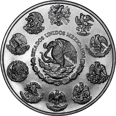 Obverse of 2002 Mexican One Ounce Silver Libertad