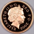Fourth Portrait on Obverse of Gold Proof 2002 Pound Coin