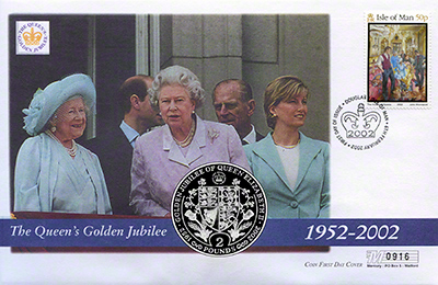 2002 South Georgia and Sandwich Islands Golden Jubilee Two Pounds - Coat of Arms PNC