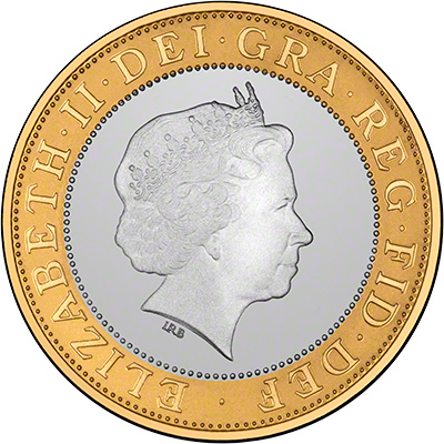 Obverse of 2002 Silver Proof Commonwealth Games Two Pound Coins