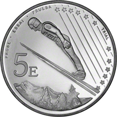 Reverse of 2003 Andorran Silver Proof 5 Euros