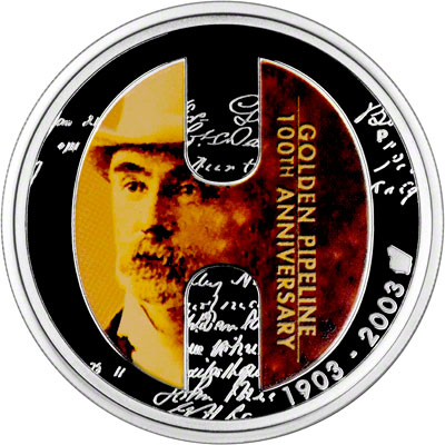 Reverse of 2003 Golden Pipeline Silver Proof One Dollar