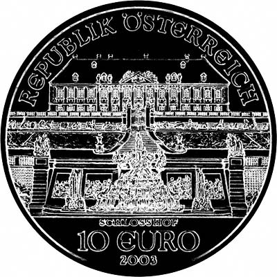 Obverse of 2003 Austrian Silver 10 Euros