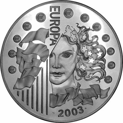 Obverse of 2003 French 50 Euros One Kilo Silver Proof Coin