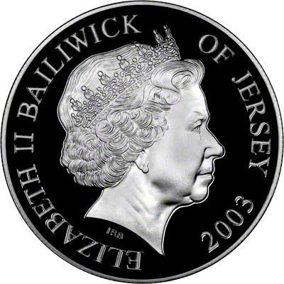 Obverse of 2003 Jersey Five Pound Crown -Prince William 21st Birthday
