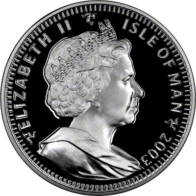 Obverse of 2003 Manx Silver Proof Crown