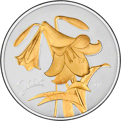 Reverse of 2004 Canada Easter Lily 50 Cent