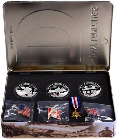 2004 silver proof d-day landings three crown collection