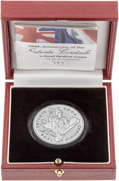Reverse of 2004 UK Platinum Entente Cordiale Crown
