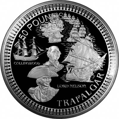 2005 Fifty Pound Silver Proof Kilo Coin - Battle of Trafalgar