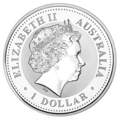 Obverse of 2005 Australian 1 Ounce Silver Kookaburra