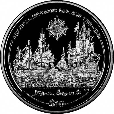 Reverse of 2005 Crown - Nelson's Favourite Ships