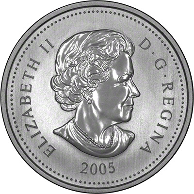 Obverse of 2005 Canadian Five Silver Dollar