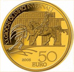 Reverse of 2005 Italian Gold 50 Euro Coin