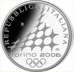 Obverse of 2005 Italian Silver 5 Euro Coin