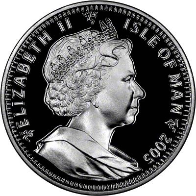 Obverse of 2005 Manx Silver Proof Crown