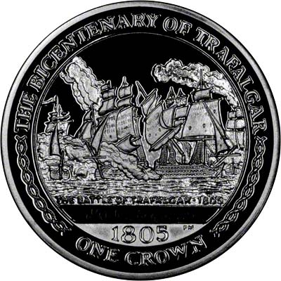 Reverse of 2005 Manx Silver Proof Crown