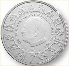 Pope John Paul II on Reverse of 2005 Sierra Leone Silver Proof Coin