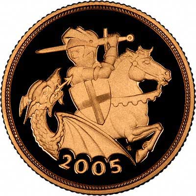 Reverse of 2005 Gold Sovereign