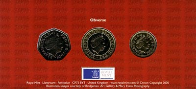 2005 Three Coin Set in Presentation Folder
