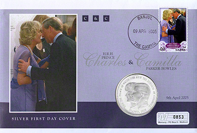 2005 Tristan Da Cunha Silver One Crown - The Royal Wedding PNC