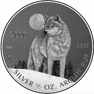 Our 2006 Half Ounce Canadian Silver Timberwolf Coin Photograph Photograph