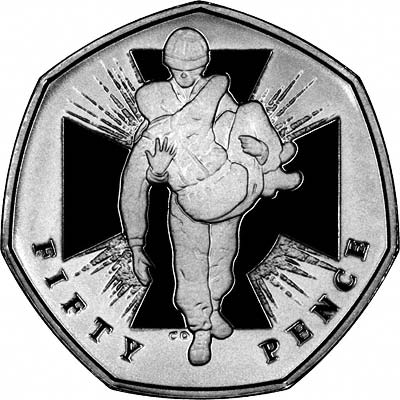 Heroic Acts on Reverse of Silver Proof 2006 Fifty Pence