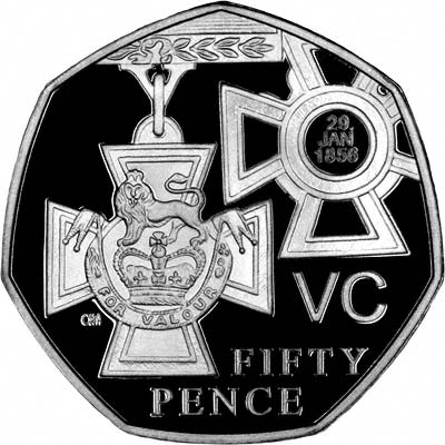 Victoria Cross on Reverse of Silver Proof 2006 Fifty Pence