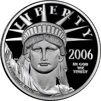 Obverse of 2006 Proof American Eagle in Platinum