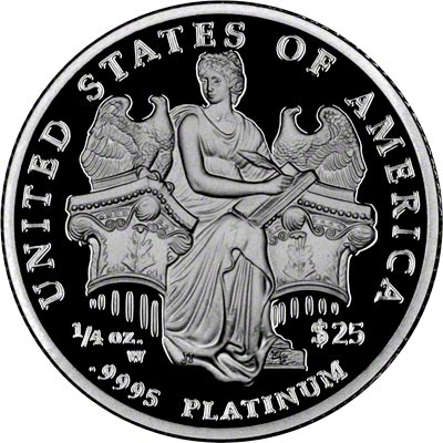 Reverse of One Ounce American Proof Eagle in Platinum