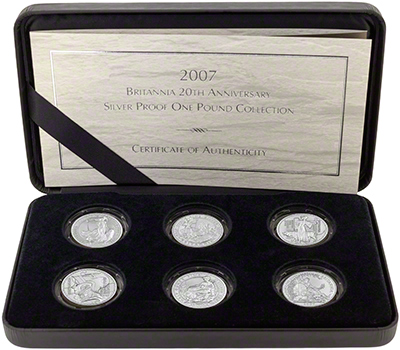 2007 Britannia 20th Anniversary Silver Proof One Pound Collection
