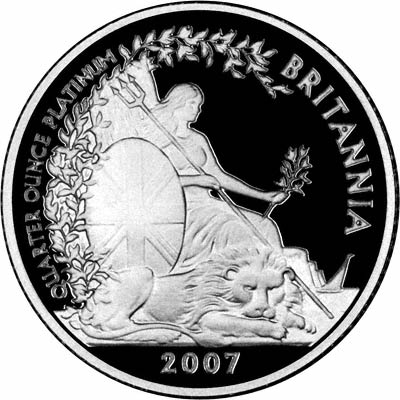Obverse of 2007 Proof Quarter Ounce Platinum Britannia