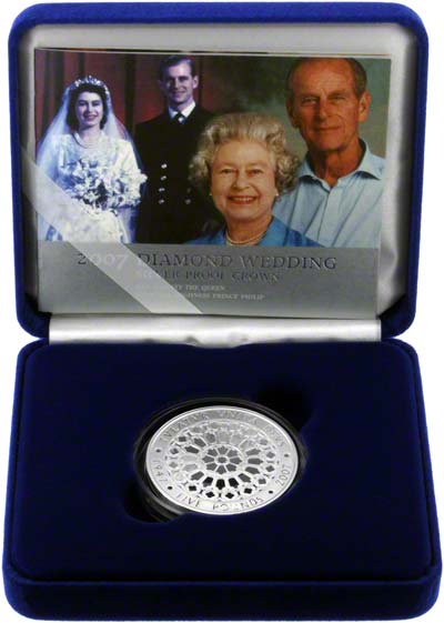 2007 Queens Diamond Wedding £5 Crown in Presentation Box