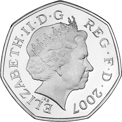 Obverse of 2007 Fifty Pence
