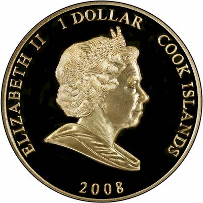 Obverse of 2007/08 Cook Islands One Dollar Coin