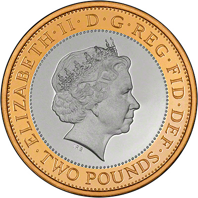 Obverse of 2007 Abolition of Slave Trade Two Pound Coins