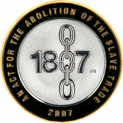 Reverse of 2007 Abolition of Slavery Silver Proof Two Pound