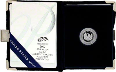 Obverse of 2007 American Eagle Proof in Platinum in Presentation Book
