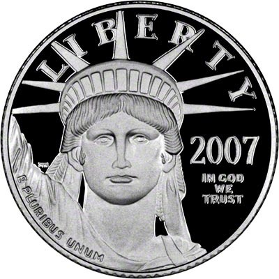 Obverse of 2007 Proof American Eagle in Platinum
