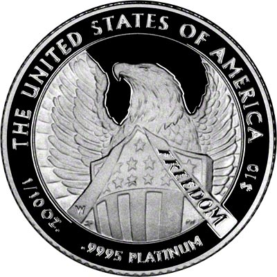 Reverse of 2007 One Ounce American Proof Eagle in Platinum
