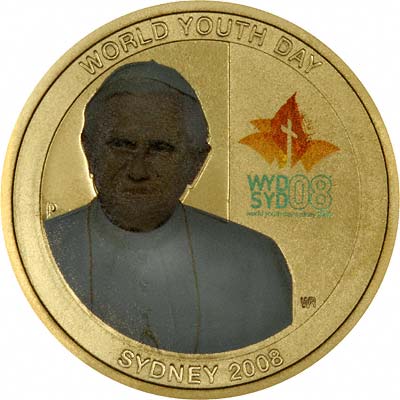 Pope Benedict XVI on Reverse of 2008 Australian Aluminium Bronze Dollar