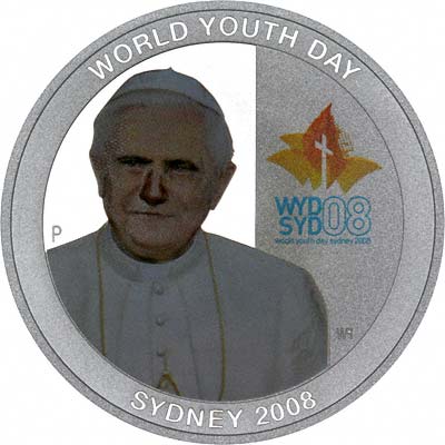 Pope Benedict XVI on Reverse of 2008 Australian Silver Dollar