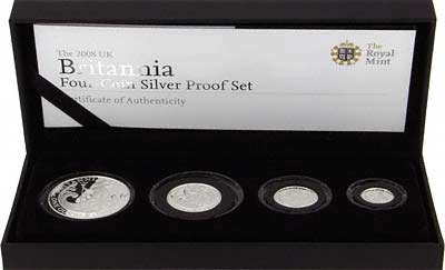 2008 britannia 4 Coin Silver Proof Box Set