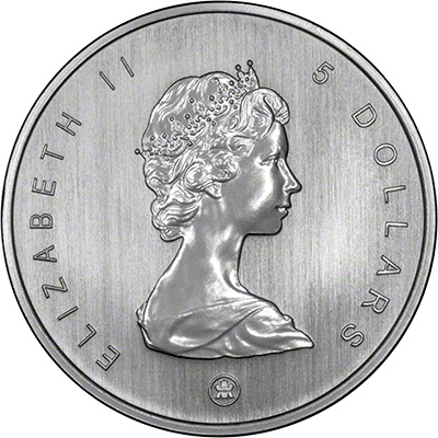 Obverse of 2008 Silver Maple Leaf