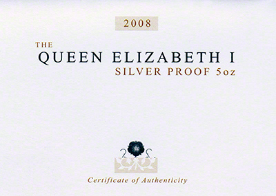 2008 Cook Islands Silver Proof Twenty Five Dollars Certificate