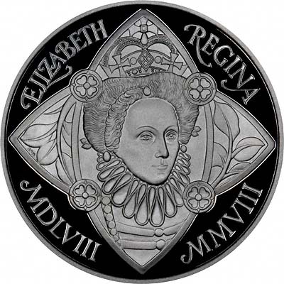 Reverse of 2008 Elizabeth I 450th Anniversary £5 Crown